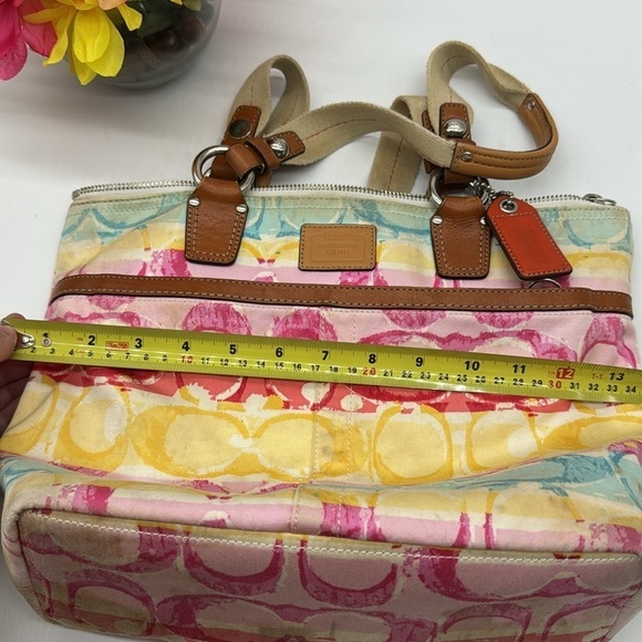 Coach Colorful Logo Lightweight Nylon Tote Bag CP6059 - Picture 14 of 16